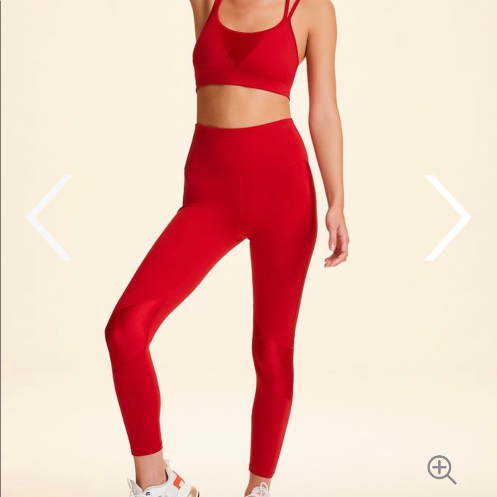 NWT ALALA Peak Bra + Leggings in Red